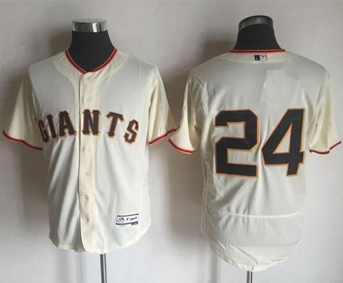 Giants #24 Willie Mays Cream Flexbase Authentic Collection Stitched MLB Jersey - Click Image to Close